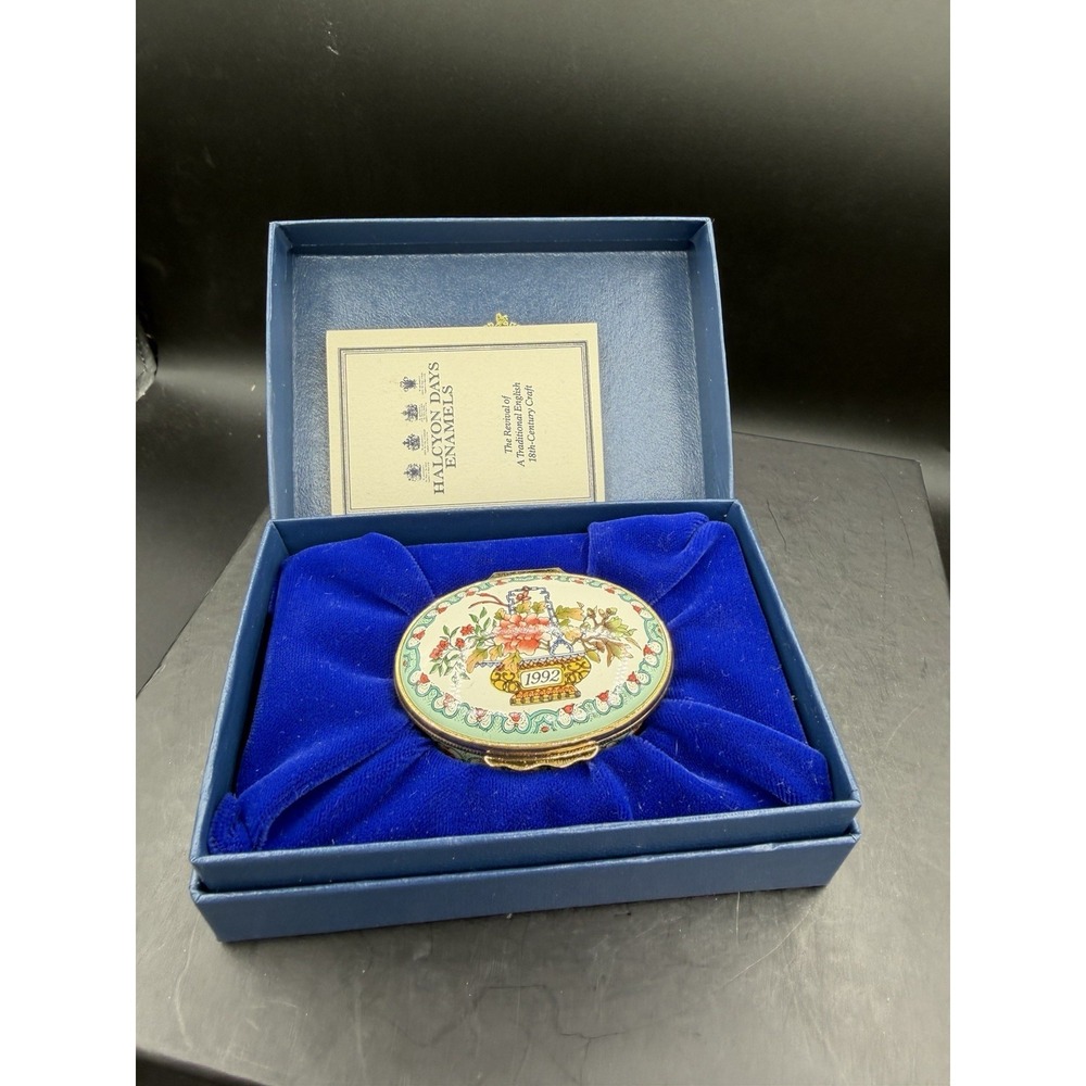 🎁✨ Halcyon Days Enamels 1992 Collector Trinket Box – Vintage English Treasure